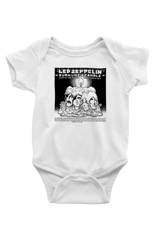 Led Zeppelin Baskılı Beyaz Unisex Bebek Body - Zıbın