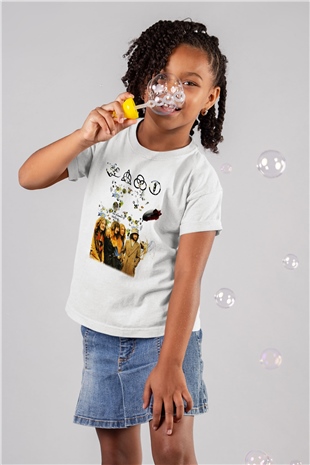 Led Zeppelin Baskılı Beyaz Unisex Çocuk Tişört
