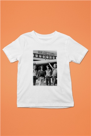 Led Zeppelin Baskılı Beyaz Unisex Çocuk Tişört