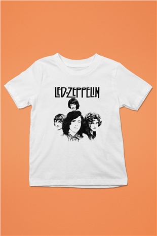 Led Zeppelin Baskılı Beyaz Unisex Çocuk Tişört