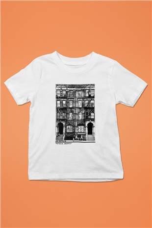 Led Zeppelin Baskılı Beyaz Unisex Çocuk Tişört