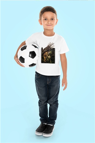 Led Zeppelin Baskılı Beyaz Unisex Çocuk Tişört