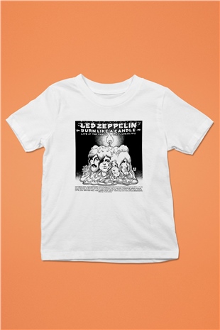 Led Zeppelin Baskılı Beyaz Unisex Çocuk Tişört