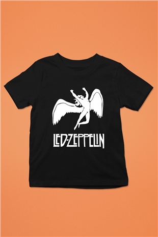 Led Zeppelin Baskılı Siyah Unisex Çocuk Tişört