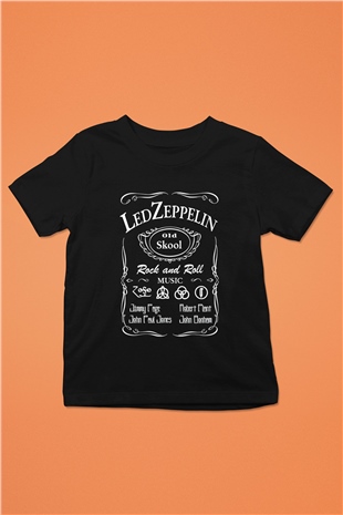 Led Zeppelin Baskılı Siyah Unisex Çocuk Tişört