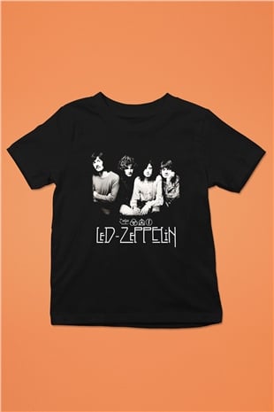 Led Zeppelin Baskılı Siyah Unisex Çocuk Tişört