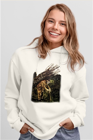 Led Zeppelin Beyaz Unisex Kapşonlu Sweatshirt