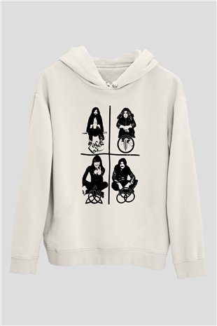 Led Zeppelin Beyaz Unisex Kapşonlu Sweatshirt