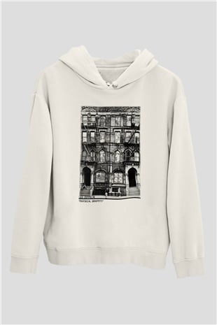 Led Zeppelin Beyaz Unisex Kapşonlu Sweatshirt