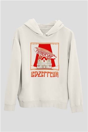 Led Zeppelin Beyaz Unisex Kapşonlu Sweatshirt