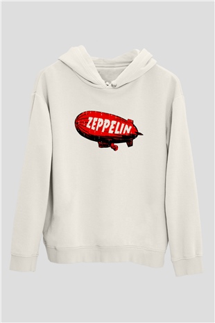 Led Zeppelin Beyaz Unisex Kapüşonlu Sweatshirt