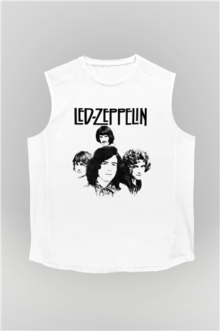 Led Zeppelin Beyaz Unisex Kolsuz Tişört