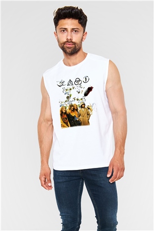 Led Zeppelin Beyaz Unisex Kolsuz Tişört