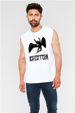 Led Zeppelin Beyaz Unisex Kolsuz Tişört