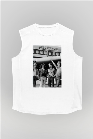 Led Zeppelin Beyaz Unisex Kolsuz Tişört