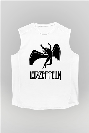 Led Zeppelin Beyaz Unisex Kolsuz Tişört
