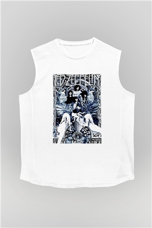 Led Zeppelin Beyaz Unisex Kolsuz Tişört