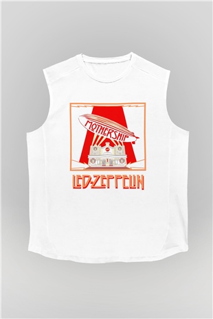 Led Zeppelin Beyaz Unisex Kolsuz Tişört