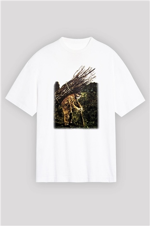 Led Zeppelin Beyaz Unisex Oversize Tişört T-Shirt