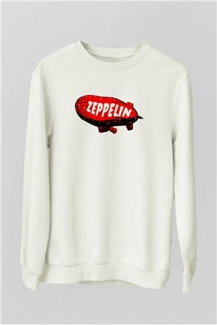 Led Zeppelin Beyaz Unisex Sweatshirt