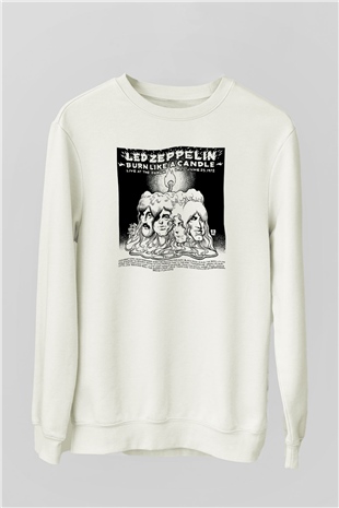 Led Zeppelin Beyaz Unisex Sweatshirt