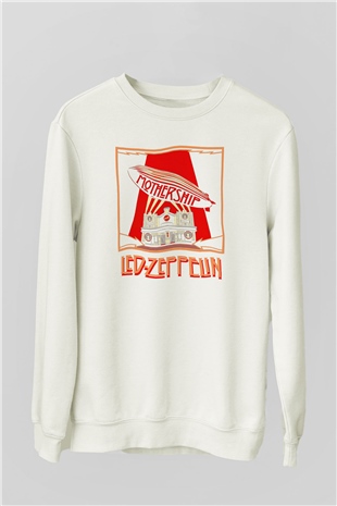 Led Zeppelin Beyaz Unisex Sweatshirt