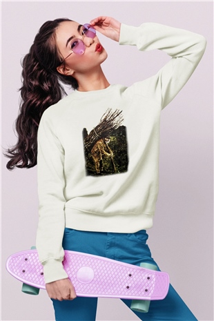 Led Zeppelin Beyaz Unisex Sweatshirt