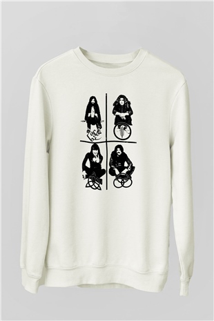 Led Zeppelin Beyaz Unisex Sweatshirt