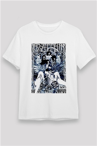 Led Zeppelin Beyaz Unisex Tişört T-Shirt - TişörtFabrikası