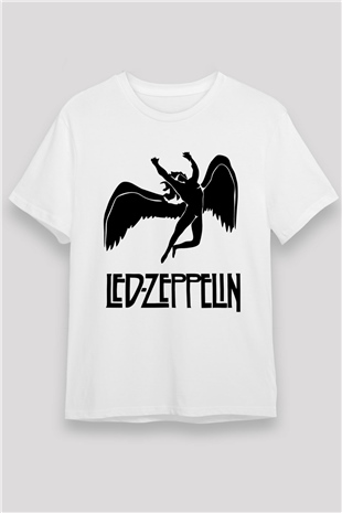 Led Zeppelin Beyaz Unisex Tişört T-Shirt - TişörtFabrikası
