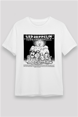 Led Zeppelin Beyaz Unisex Tişört T-Shirt - TişörtFabrikası
