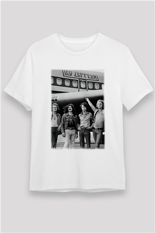 Led Zeppelin Beyaz Unisex Tişört T-Shirt - TişörtFabrikası
