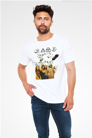 Led Zeppelin Beyaz Unisex Tişört T-Shirt - TişörtFabrikası