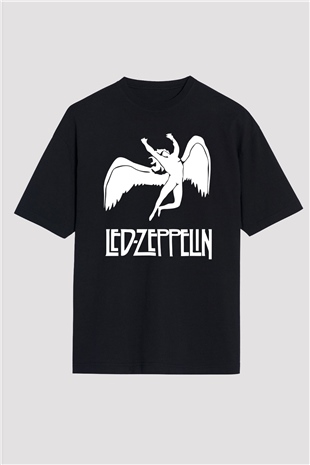 Led Zeppelin Siyah Unisex Oversize Tişört T-Shirt