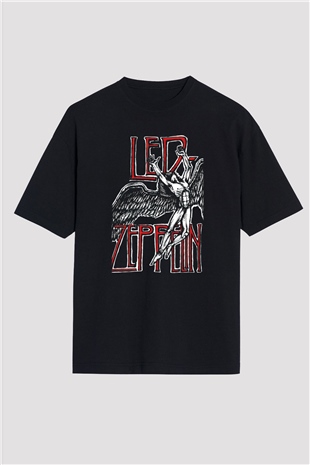 Led Zeppelin Siyah Unisex Oversize Tişört T-Shirt