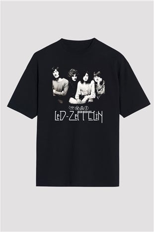 Led Zeppelin Siyah Unisex Oversize Tişört T-Shirt