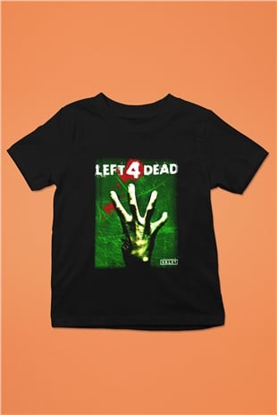 Left 4 Dead Baskılı Siyah Unisex Çocuk Tişört