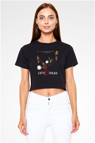 Left 4 Dead Siyah  Crop Top Tişört
