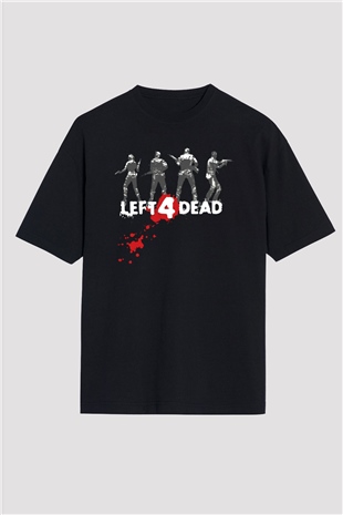 Left 4 Dead Siyah Oversize Tişört Oversize T-shirt