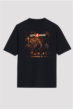 Left 4 Dead Siyah Oversize Tişört Oversize T-shirt