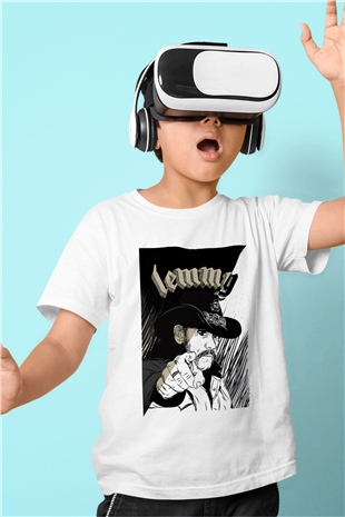 Lemmy Baskılı Beyaz Unisex Çocuk Tişört