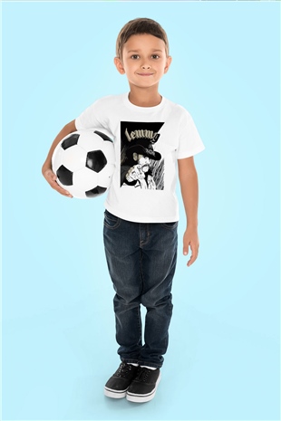 Lemmy Baskılı Beyaz Unisex Çocuk Tişört