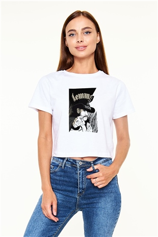 Lemmy Beyaz Croptop Tişört