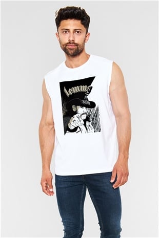 Lemmy Beyaz Unisex Kolsuz Tişört