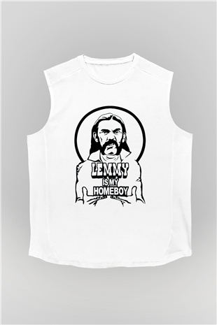 Lemmy Beyaz Unisex Kolsuz Tişört