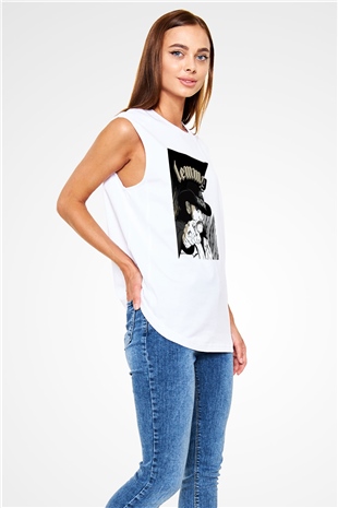 Lemmy Beyaz Unisex Kolsuz Tişört