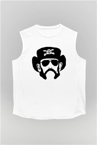 Lemmy Beyaz Unisex Kolsuz Tişört