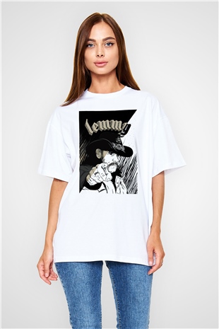 Lemmy Beyaz Unisex Oversize Tişört T-Shirt