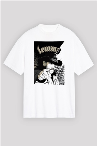 Lemmy Beyaz Unisex Oversize Tişört T-Shirt