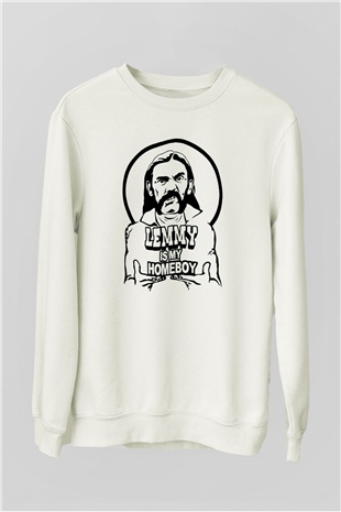 Lemmy Beyaz Unisex Sweatshirt